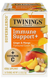 Twinings Superblends Immune Support+ Herbal Tea with Vitamin C, Ginger & Mango Flavoured Green Tea, 16 Count (Pack of 6), Enjoy