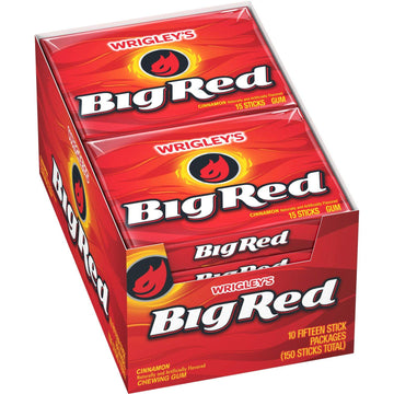 Wrigley'S Slim Pack Big Red 10 - 15 Stick Packs 150 Pieces - Usa