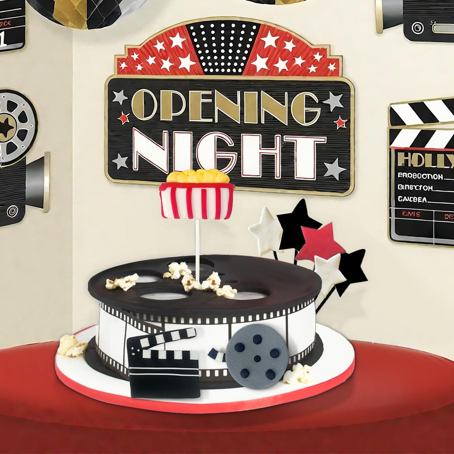 oyhqes 3D Cake Topper Set, Movie Night Cupcake Picks, Multicolour, Plastic, Model: Oyhqes-3D CakeTopper