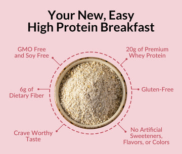 Naked Oats - Strawberry Cream Overnight Oats, 20G Grass-Fed Protein, Gluten-Free Oatmeal Instant Breakfast Or Shake, High Protei