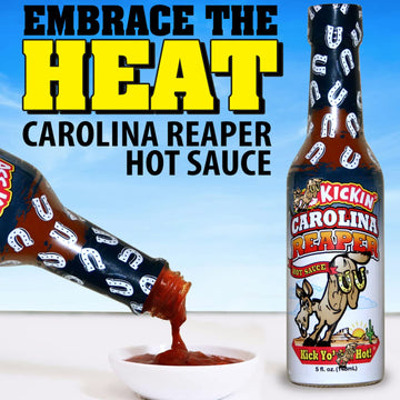 ASS KICKIN Carolina Reaper Hot Sauce - 5 oz - Gourmet Sauce for Wings & Burritos - Model AK853