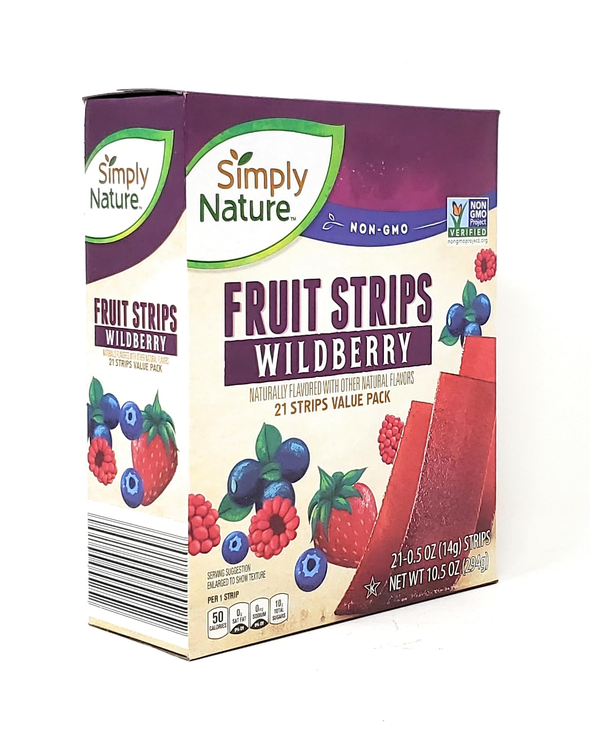 NON-GMO Fruit Strips, Wildberry, 21 Strips Value Pack 10.5 oz/294g (Pack of 1)