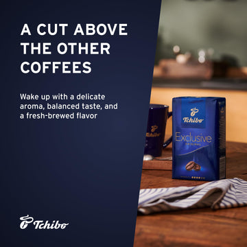 Tchibo Exclusive Coffee, Premium Ground, 8.8-Ounce Vacuum Packs (Pack Of 4) Medium Roast With A Harmonious Taste And Delicate Aroma