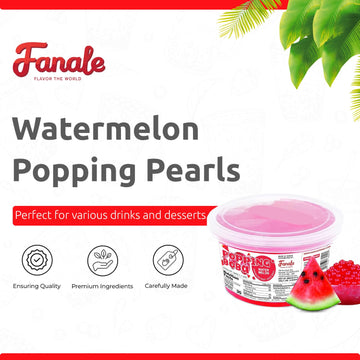 Fanale Watermelon Popping Boba Pearls, Vegan, Gluten Free, 1 Pound