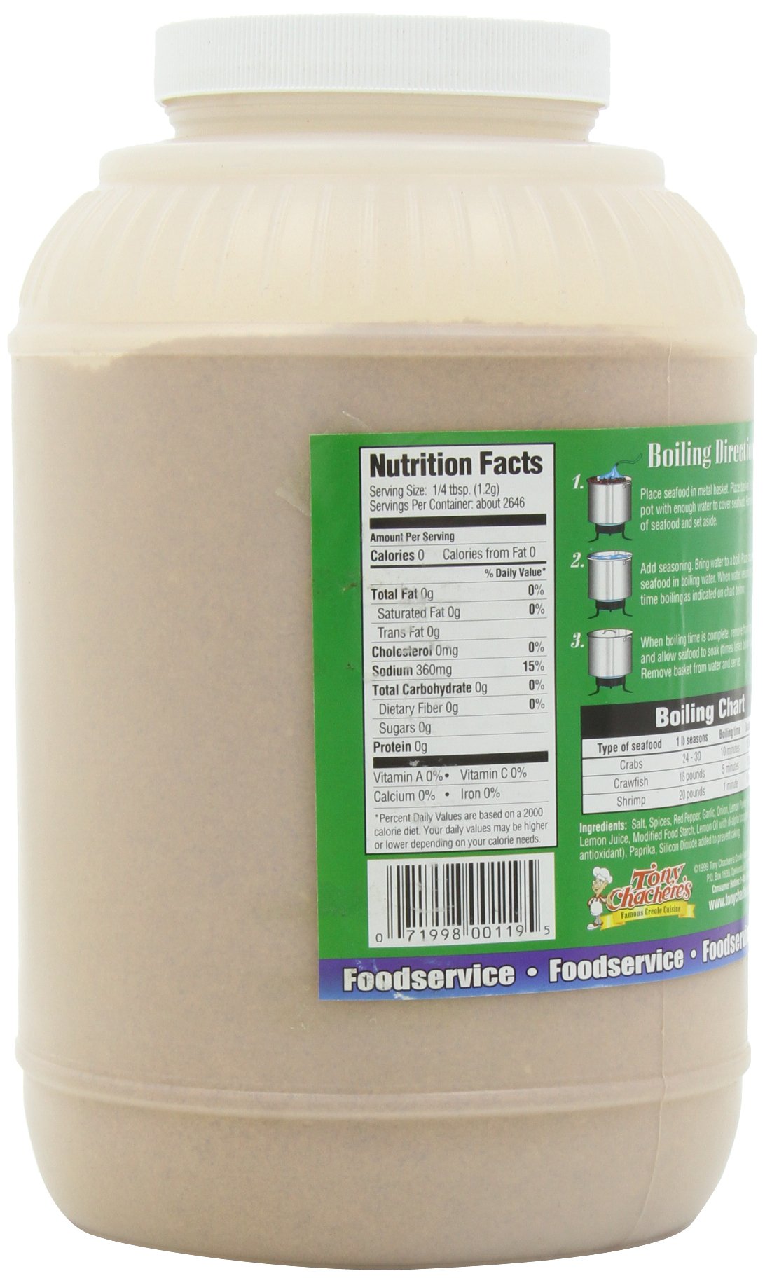 Tony Chachere Seafood Seasonings, Crawfish And Crab Boil, 7 Pound