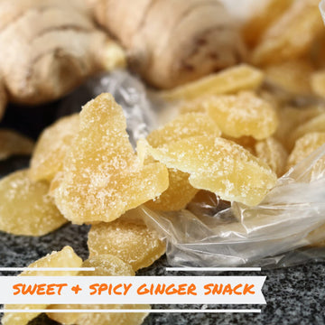 Crystallized Ginger Slices By It'S Delish, 1 Lb (16 Oz Bag) Candied Dried Ginger Fruit Chews Natural Candy, Ginger Root With Sug