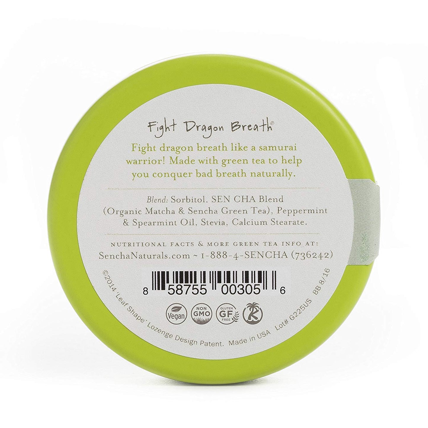 SEN CHA Naturals Green Tea Mints, Moroccan Mint, 1.2 oz (Pack of 6)