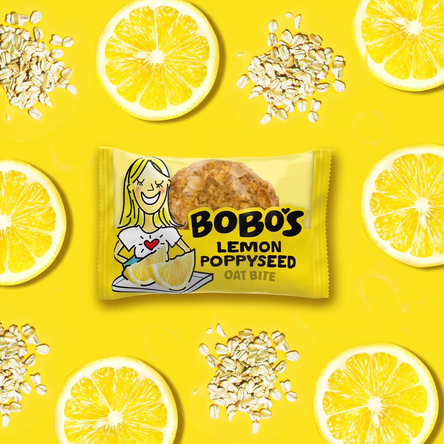 Bobos Oat Bites Gluten Free Vegan Snack, Lemon Poppyseed, 30 Pack Box, 1.3 oz Bites, Model 125-D