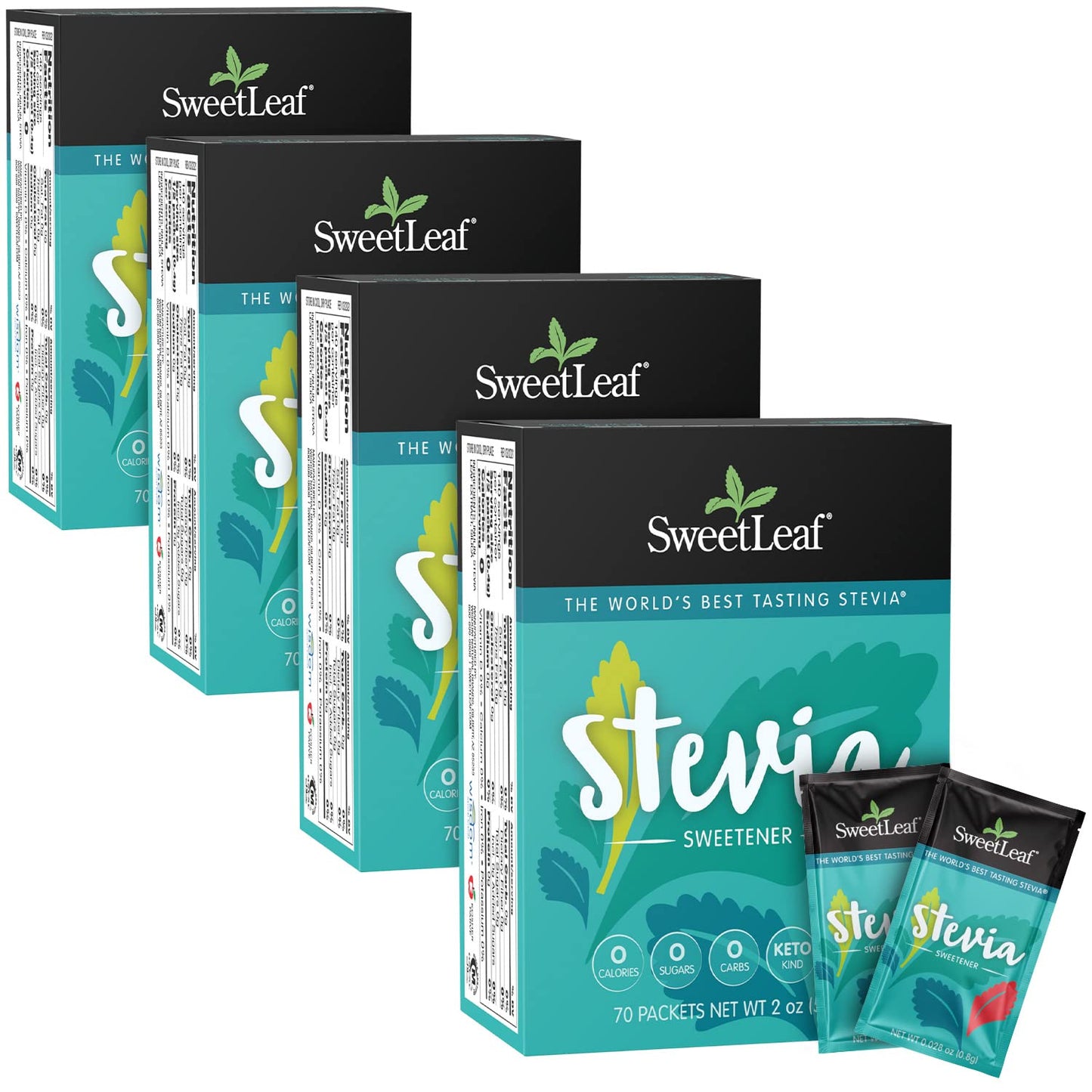 Sweetleaf Stevia Packets - Zero Calorie Natural Stevia Powder, No Bitter Aftertaste, Sugar Substitute For Keto Coffee, Nothing A