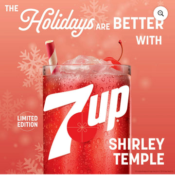 7UP Zero Sugar Shirley Temple Soda, Pomegranate and Cherry Flavor, 12 Pack of 12 Fl Oz Cans