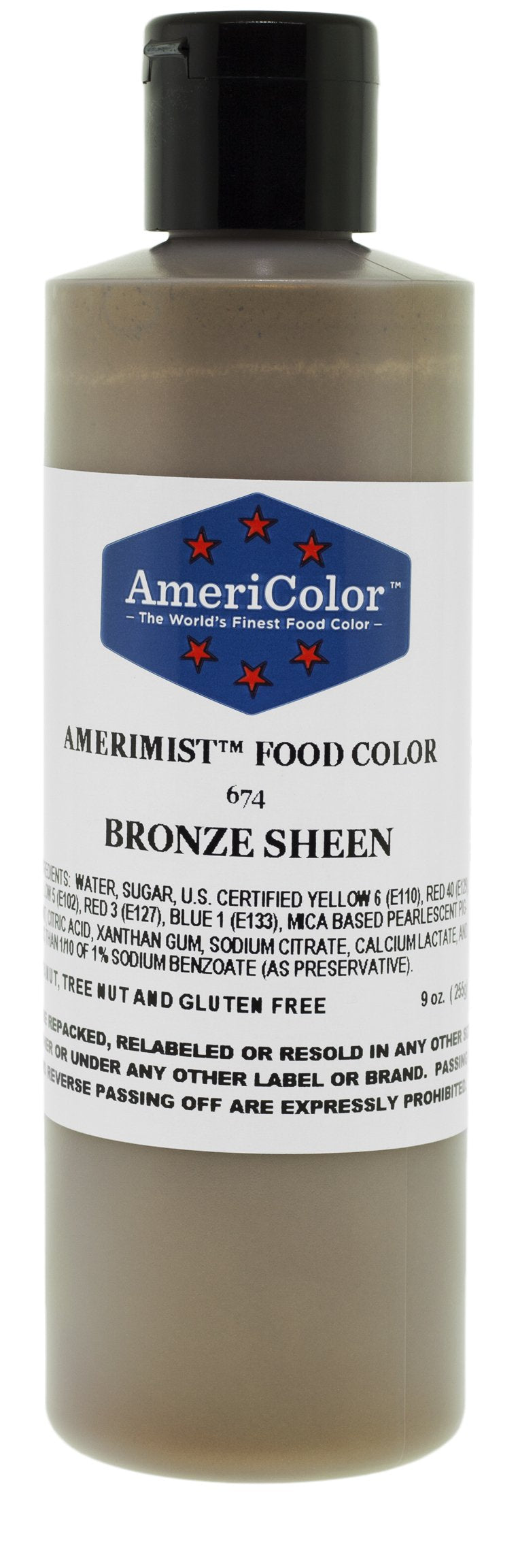 AmeriColor Amerimist Airbrush Color 9 Ounce, Bronze Metallic Sheen
