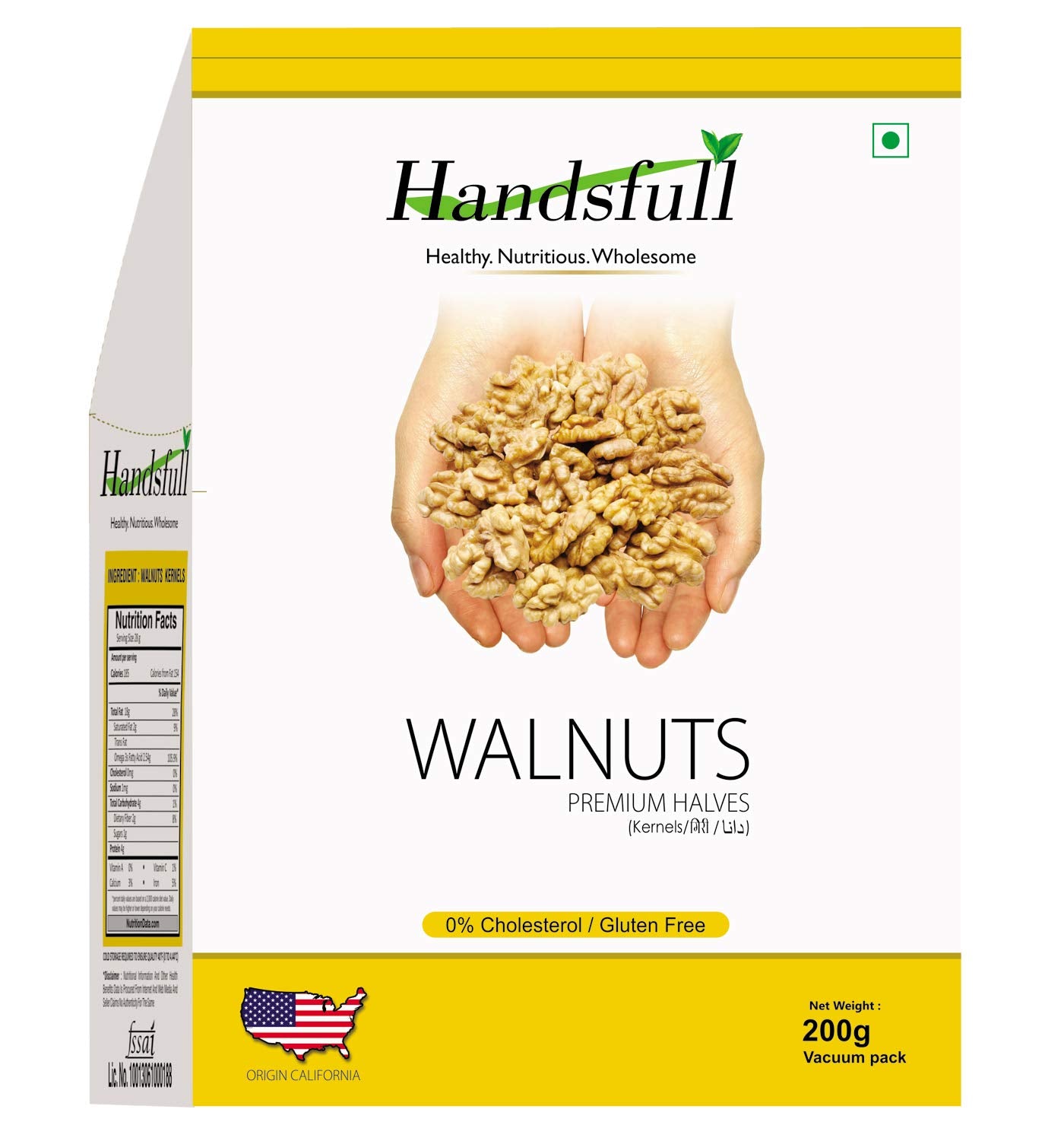 Handsfull California Walnuts, 200G + Premium Pistachious, 200G + Californa Alomnds, 200G