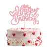 Gyufise 1Pc Happy Birthday Cake Topper With Love Heart Glitter Valentine'S Day Cake Picks Love Theme Baby Shower Kids Birthday P