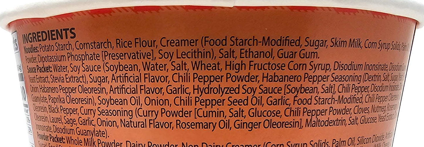 Buldak K Rose, Wide Flat Glass Noodles, Big Bowl Cup, Korean Fire Challenge Microwaveable (5.98Oz) (2 Packs)