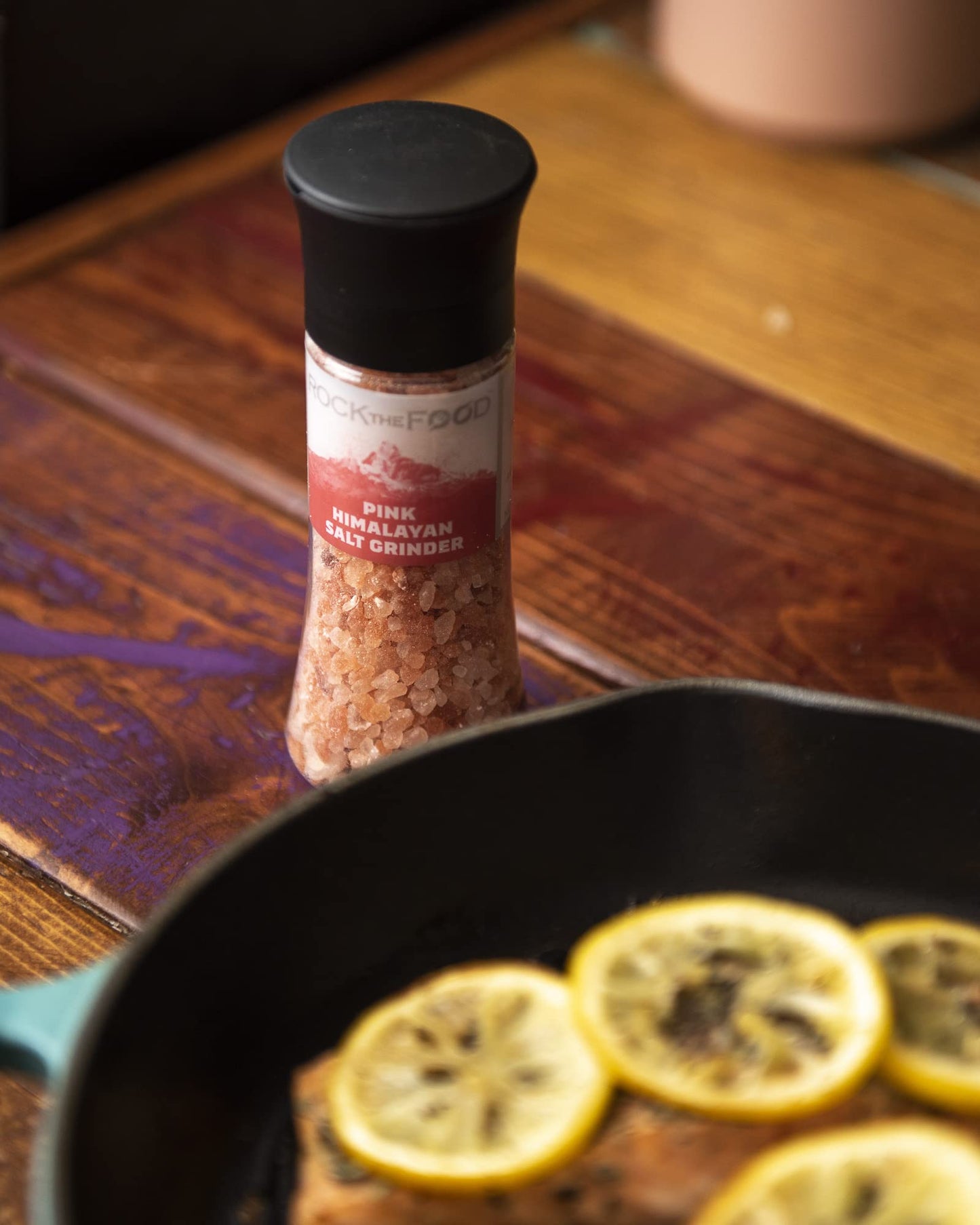 Rock The Food | Pink Himalayan Coarse Grain Salt Grinder | 7.76 Oz