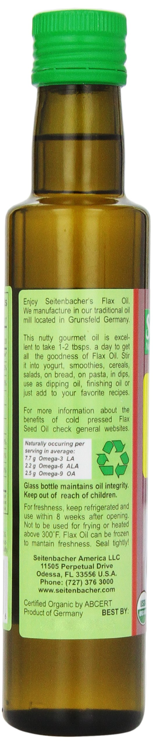 Seitenbacher Organic Oil, Flaxseed, 8.4-Ounce