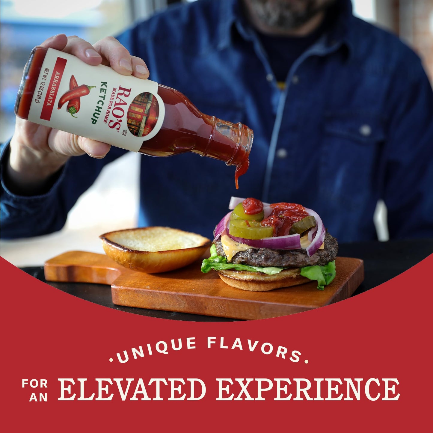 Raos Made For Home Spicy Arrabbiata Tomato Ketchup With Red Pepper, 12Oz Bottle