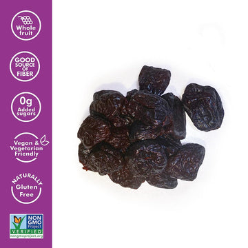 Sun-Maid California Sun-Dried Whole Pitted Prunes - (4 Pack) 7 oz Resealable Bag - Dried Plums - Dried Fruit Snack for Lunches,