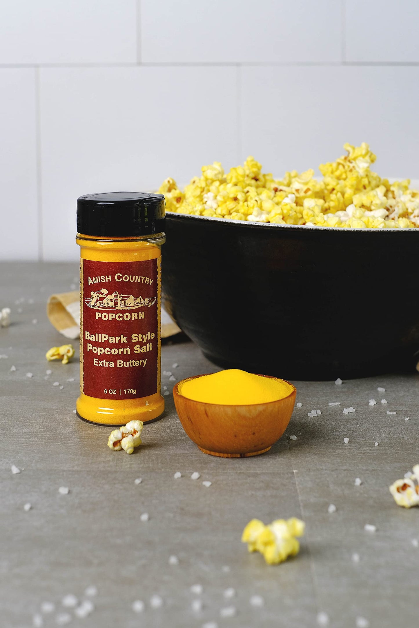 Amish Country Popcorn | Seasoning Variety Pack | BallPark Style Buttersalt - 6 oz and White Cheddar Cheese - 3.8 oz | 2 Pack Pop