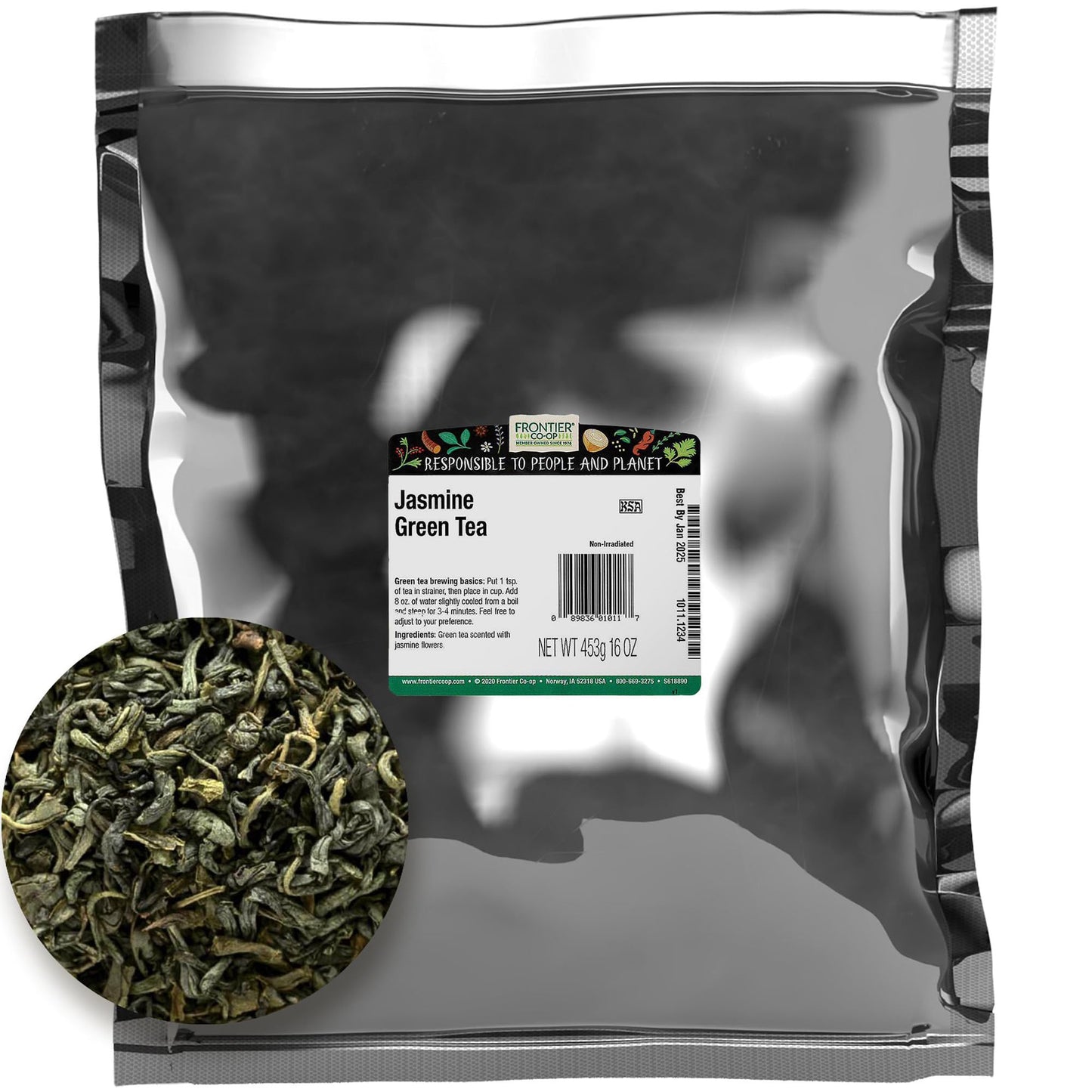 Frontier Co-Op Jasmine Green Tea 1Lb