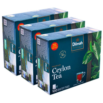 Dilmah Premium 100% Pure Ceylon Tea, 100-Count Tea Bags (Pack Of 3)