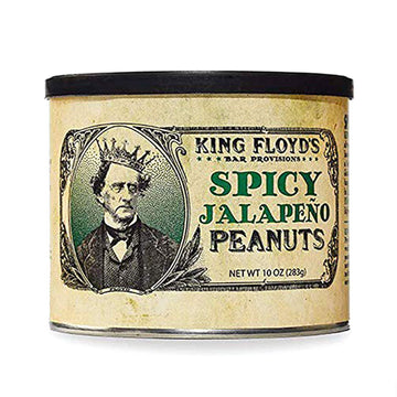 King Floyd'S Spicy Jalapeno Virginia Peanuts (10 Oz) Salted And Jalapeno Flavored Nuts, Salty & Spicy, Resealable Lid, Snack At