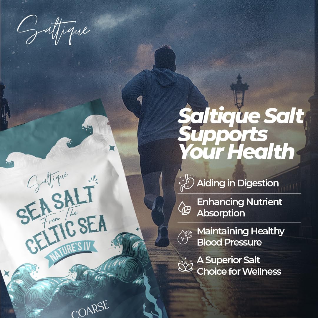 Saltique 1/4Lb French Sea Salt Coarse - 100% Natural And Unrefined - Hand-Harvested Mineral Sea Salt (1/4Lb Coarse)