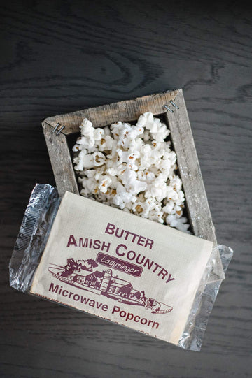 Amish Country Popcorn | Old Fashioned Microwave Popcorn | Ladyfinger Butter - 36 Bags | Non-GMO, Gluten Free, Microwaveable and