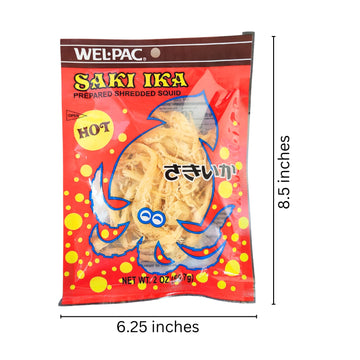 Wel Pac Saki Ika Prepared Shredded Squid 2Oz (56.7) Bag (2 Packs) With 2 Gosutoys Stickers