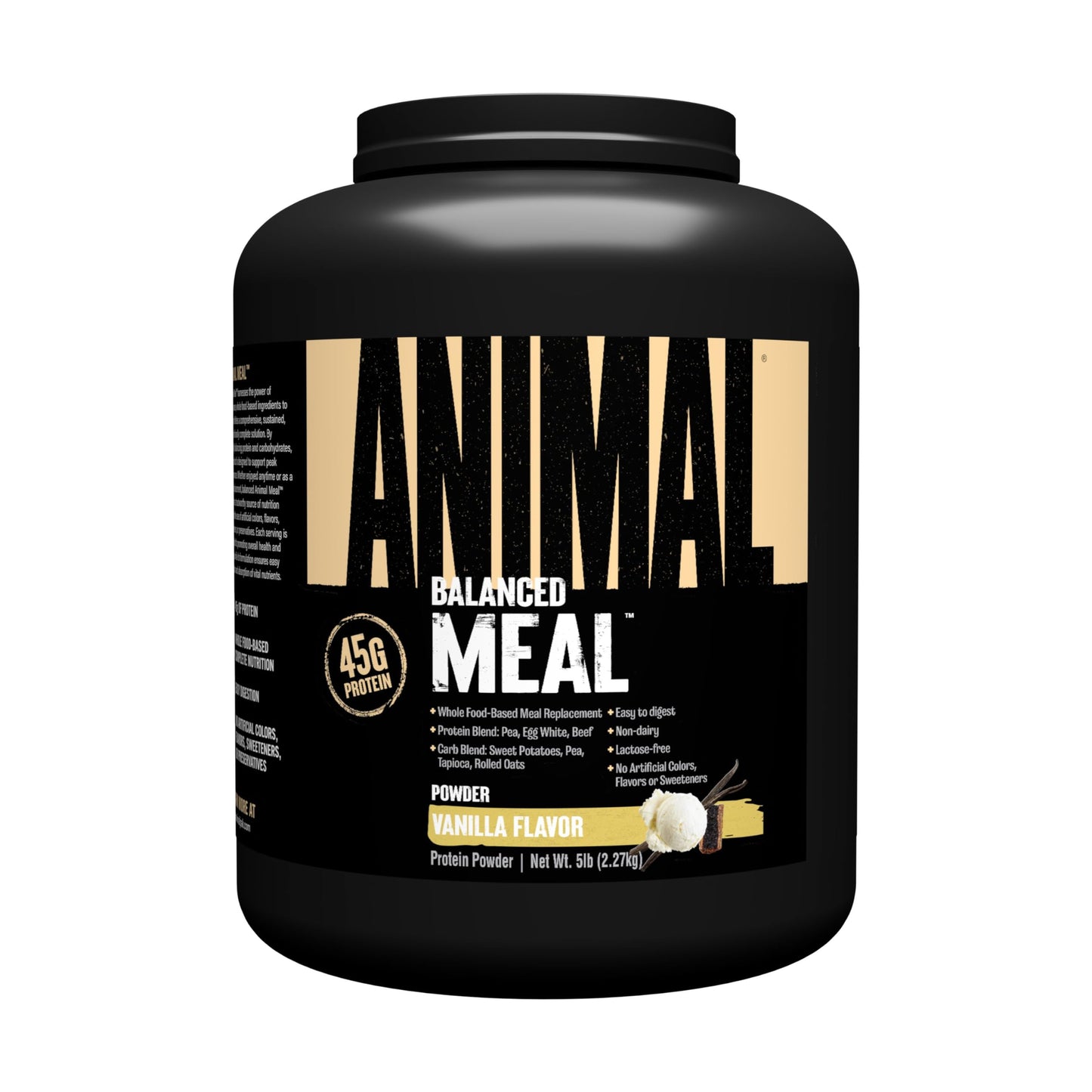 Animal Protein Shake - Whole Food Blend with Egg White, Beef & Pea Protein, Vanilla Flavor, 5 lbs