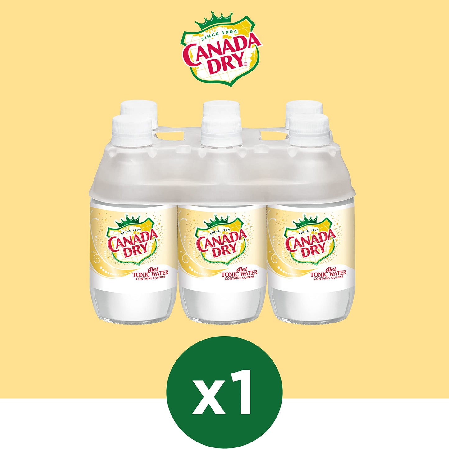 Canada Dry Diet Tonic Water, 10 Fl Oz Plastic Bottle, Pack of 6