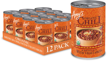 Amy'S, Chili, Gluten Free, Vegetarian, Vegetable, Organic, Medium Spice, Jalapeño Pepper, 14.7 Oz, Pack Of 12
