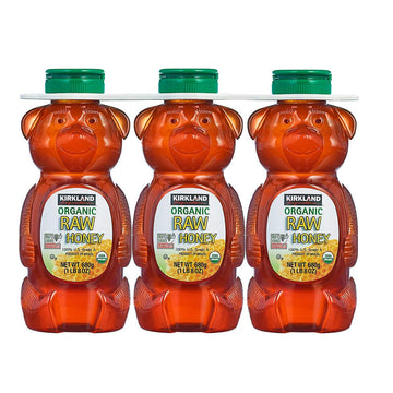 Kirkland Signature Raw Organic Honey Bear 24 Oz, 3 Count