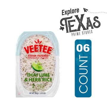 Veetee 6-Pack Thai Lime & Herb Rice Steam Filtered 10.6 Oz Microwaveable Tray