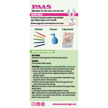 Paas Speckle Spray Easter Egg Decorating Kit - Fun & Easy Speckled Designs With Markers, Sprayer, And 5 Colorful Markers For Vib