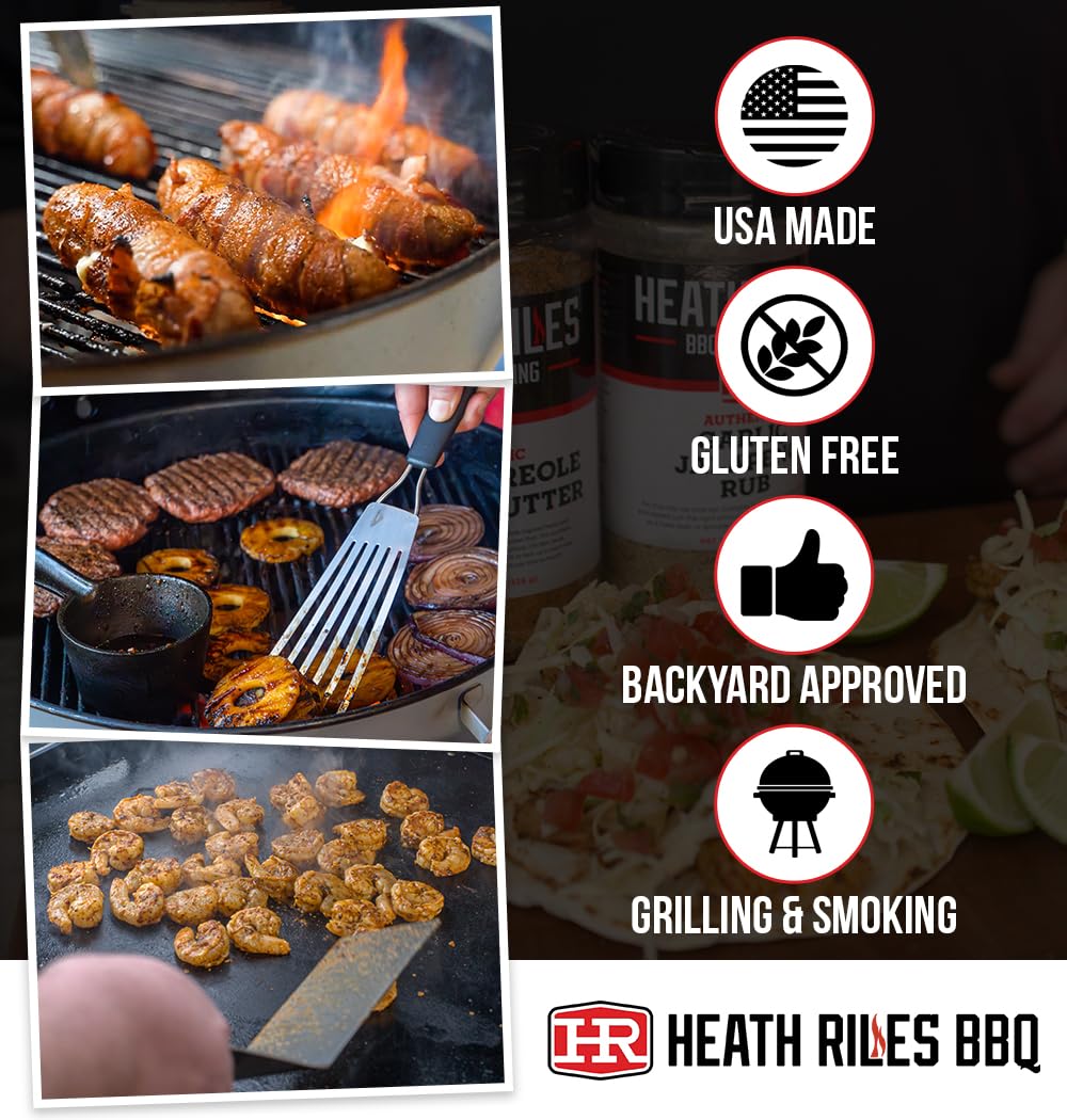 Heath Riles BBQ Rub - Pecan Seasoning, 10 oz, Champion Pitmaster Recipe for smoky aroma & Grilling