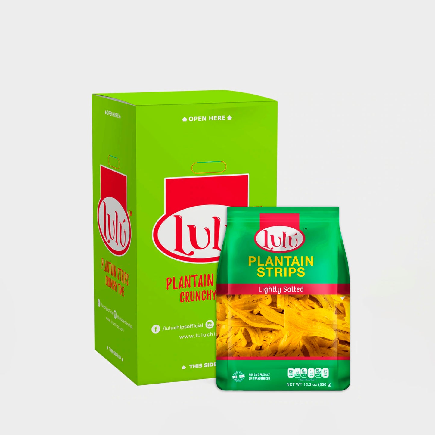 LULU Plantain Strips - Lightly Salted, 2 Pack (12 OZ Each) - Crunchy, Delicious, Gluten-Free Healthy Snacks - No Preservatives o