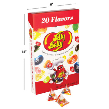 Jelly Belly Jumbo 1.31 Pound Box Of Assorted Jelly Beans - 20 Assorted Flavors - Small Individual Bags - Official, Genuine, Stra