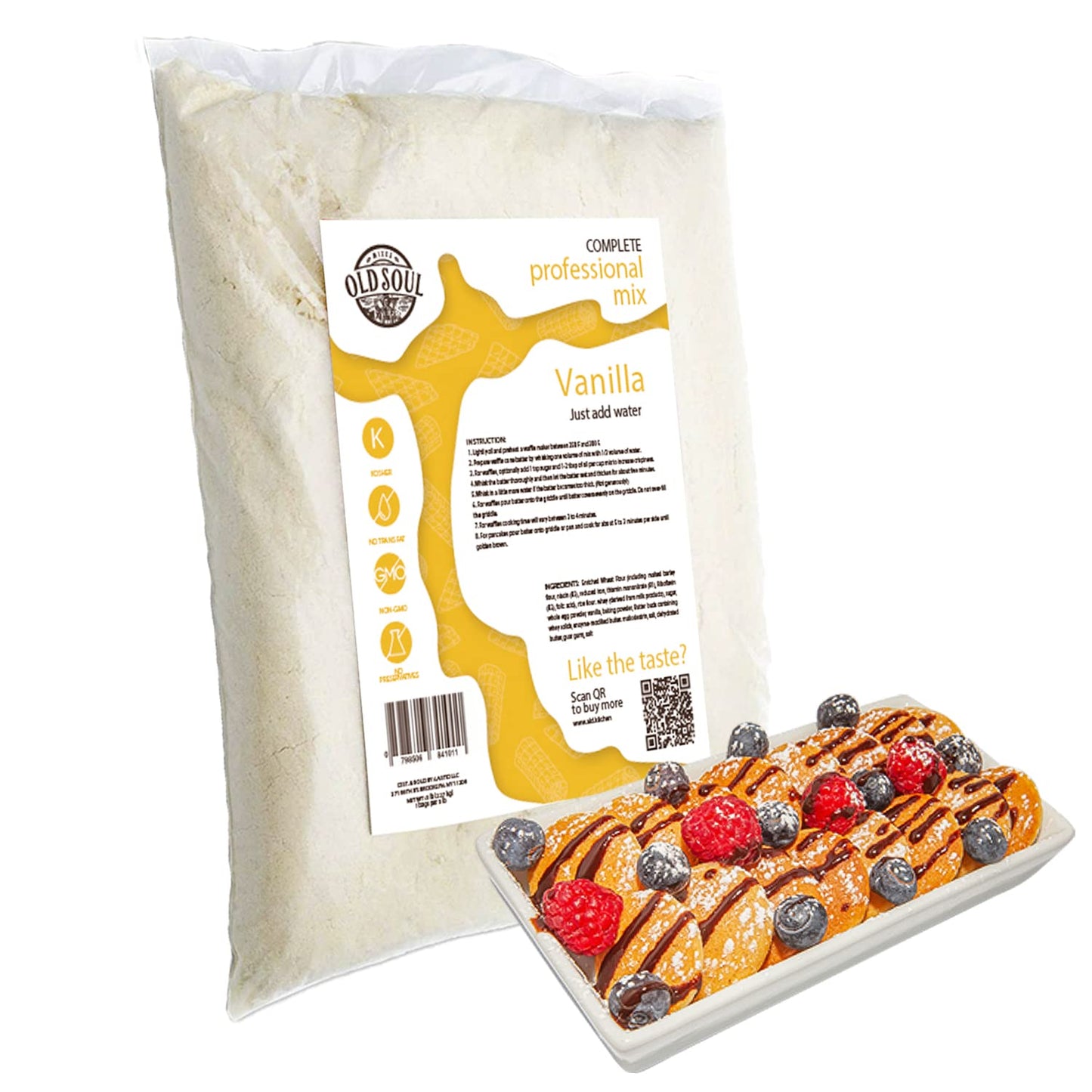ALDKitchen Poffertjes Waffle Mix | Chocolate & Vanilla Flavour | Soy & Nut free | Mini Dutch Pancake Batter (Vanilla, 5 Pound (P