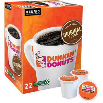 Dunkin Donuts Original Blend Medium Roast Coffee, 22 K-Cup Pods, 22 Count