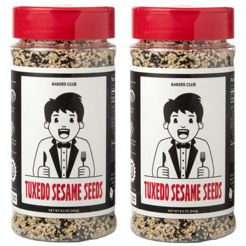 Bakers Club Bulk 17Oz Mixed Black And White Sesame Seeds - Tuxedo Blend For Sushi, Tuna, Stir Fry, Bread, Poke Bowls - Kosher, G