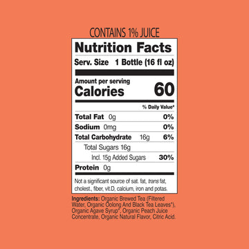 Just Ice Tea Organic Iced Tea, 16 Fl Oz Glass Bottles (Peach Oolong Tea, Pack Of 12)