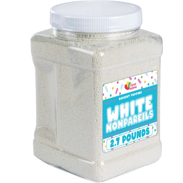 White Nonpareils Sprinkles - 2.7 Pounds - Bulk White Sprinkles - White Non Pareils Bridal Sprinkles - Small White Disco Ball Spr