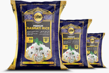 Crown Premium Quality White Basmati Rice - White 2 Years Aged Extra Lengthy Basmati Rice - 100% Authentic Extra Long Grain White