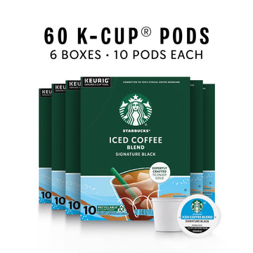 Starbucks K-Cup Coffee Pods, Medium Roast Iced Coffee Blend, 60 Pods Total, 100% Arabica, Compatible with Keurig malt-inspired