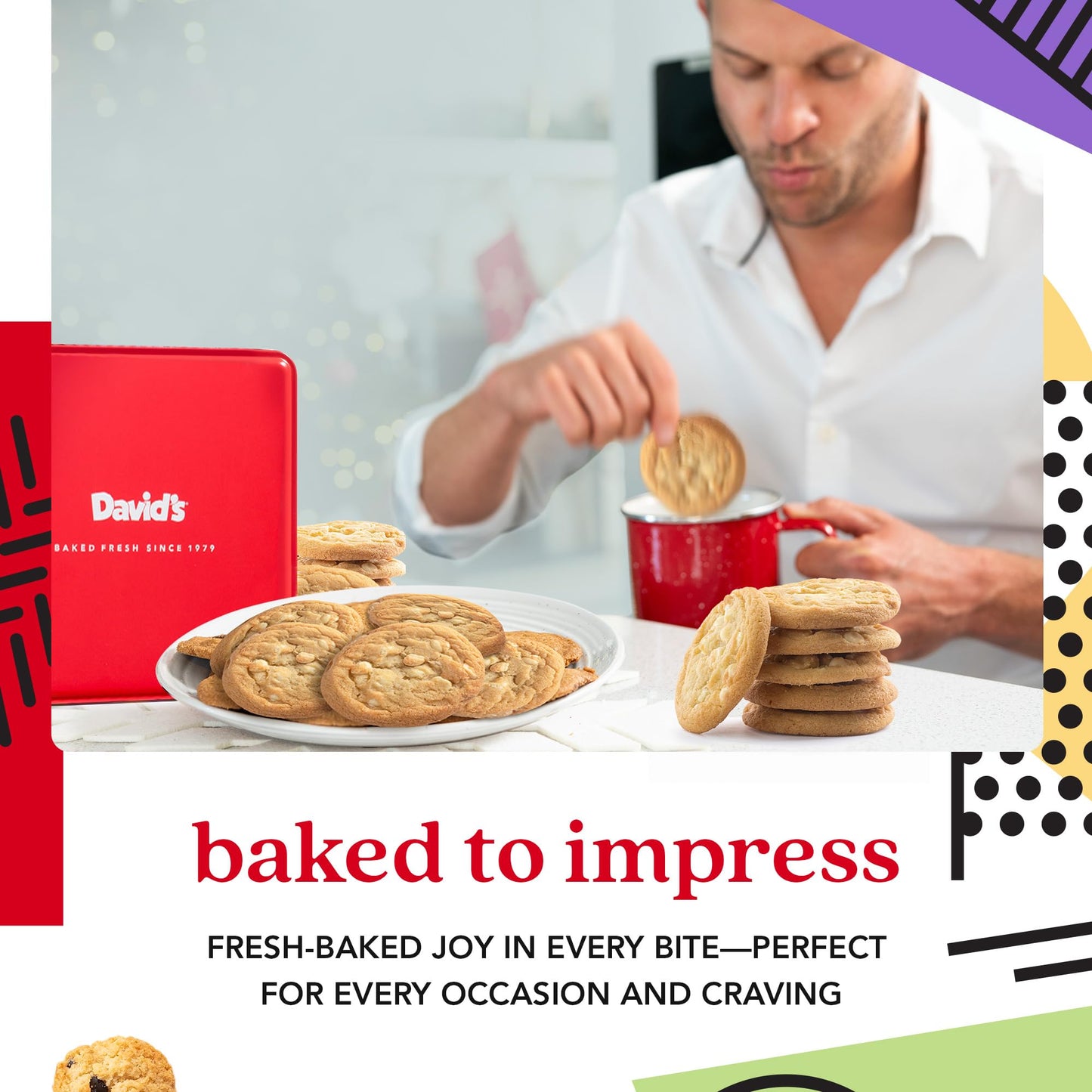 Davids Cookies Freshly Baked Cookies - Delicious Handmade Soft Variety - Exquisite Gourmet Gift for Friends & Family on Special Occasions - Macadamia Nut 2lbs