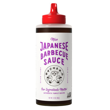 Bachans - Miso Japanese Barbecue Sauce, 17 Oz, Small Batch, Non GMO, No Preservatives, Vegan and BPA free. Condiment for Wings,
