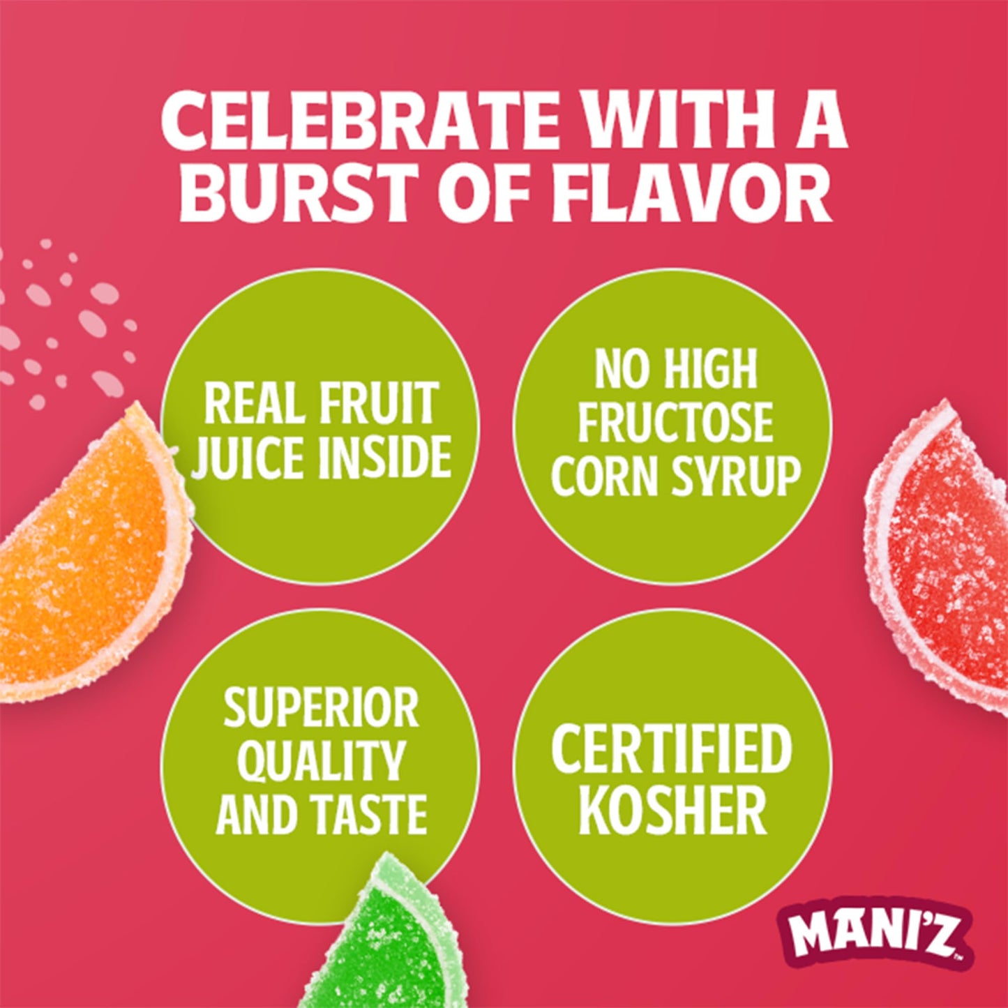 Manischewitz Candied Fruit Slices Gift Box, 8oz, Gluten Free, No High Fructose Corn Syrup, Kosher for Passover & Year Round Use