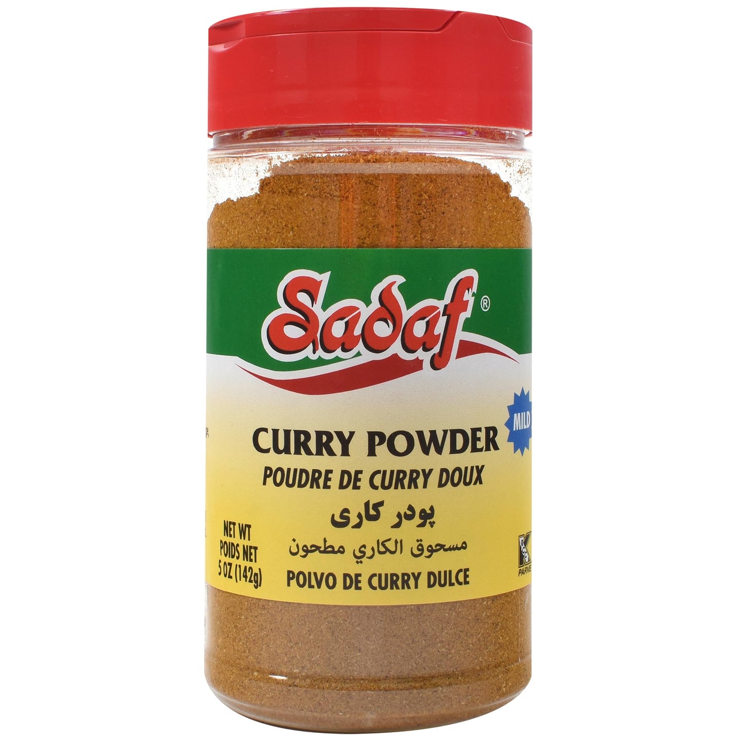 Sadaf Curry Powder Mild - Mild Curry Powder for Cooking & Food Seasoning - Indian Cuisine - Kosher & Vegetarian - 5 oz Pet Bottl