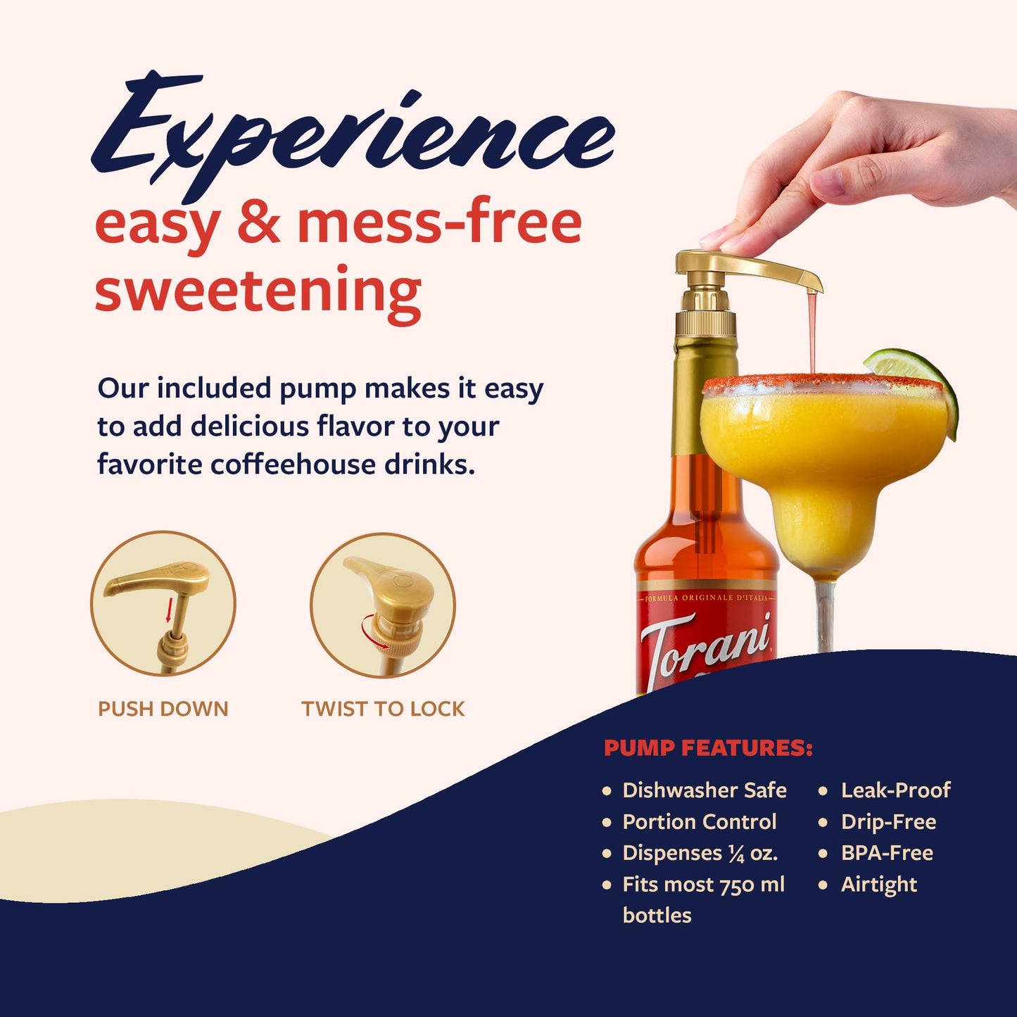 Torani Mangonada Syrup, Flavoring for Beverages, 25.4 Fl Oz, Pump Included